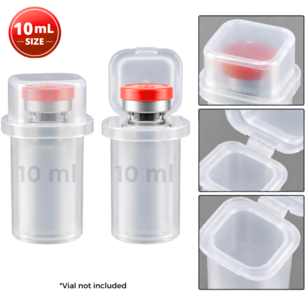 10 mL vial container-flip-top enclosure