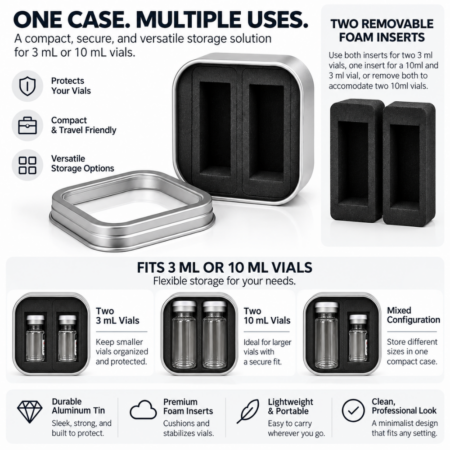Dual Vial Tin Container- 10 Pack