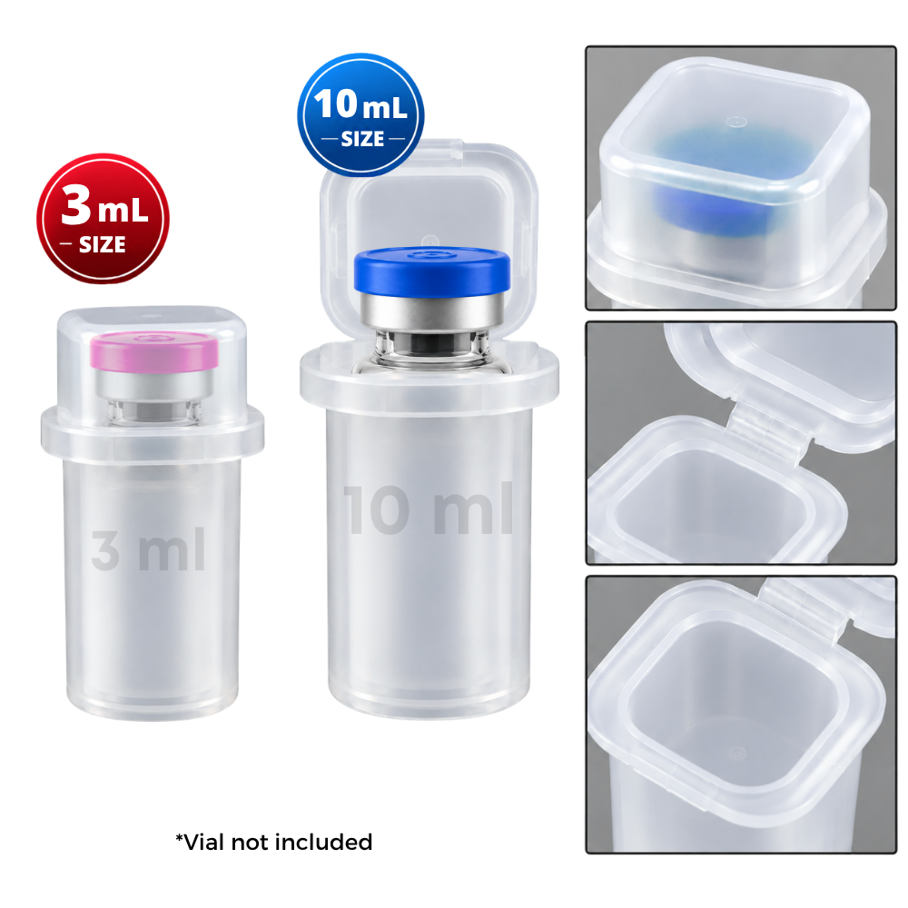 3 mL and 10 mL flip-top vial containers