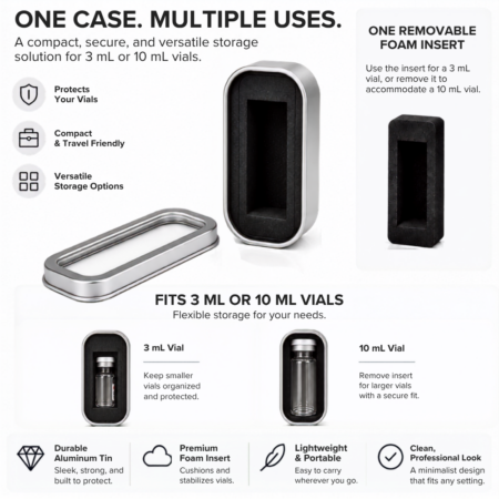 Single Vial Tin Container- 10 Pack