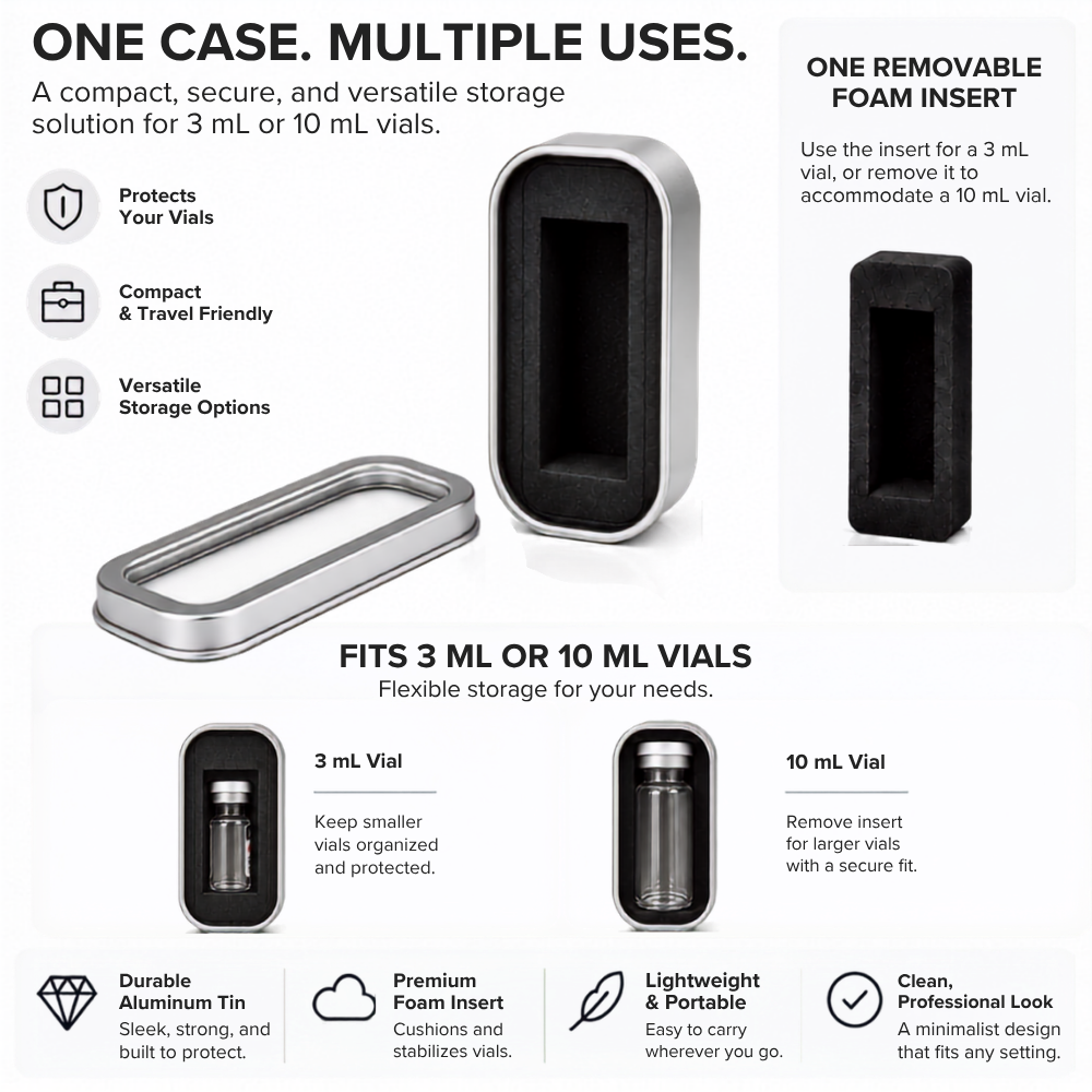 Single Vial Tin Container- 10 Pack